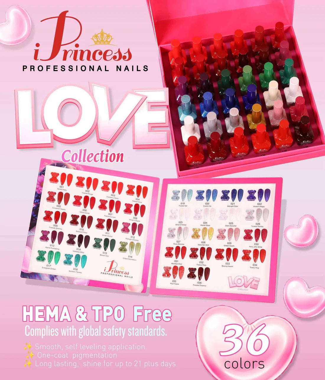 iPrincess Love Collection 36 Colors (Gel only). Free 1 Sample Book