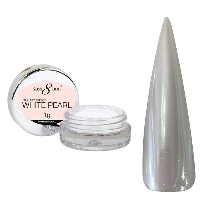 Cre8tion Nail Art White Pearl 1g